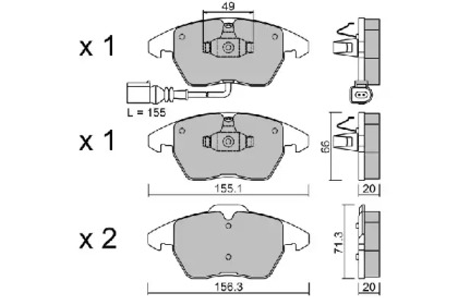 Комплект тормозных колодок (AISIN: BPVW-1022)